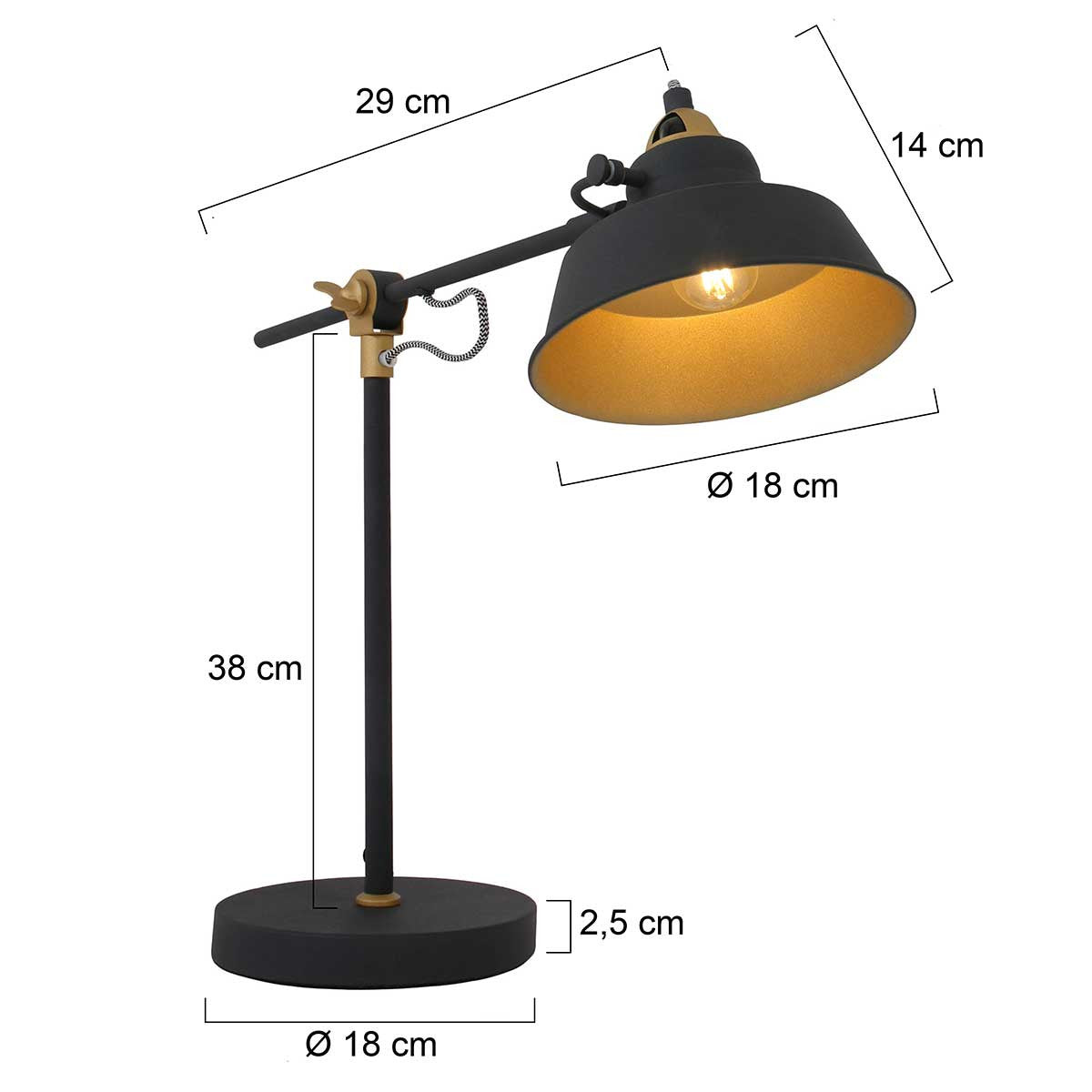 Minto Black Desk Lamp | C7584